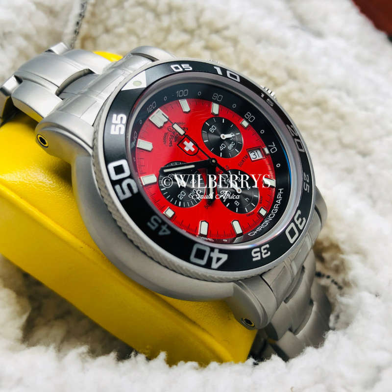 Last auction!! Retail: R15,999.00 CX Swiss Military Men's Navy Diver 500m Chrono Watch