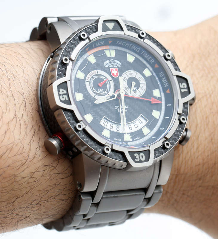 Retail: R22,999.00 CX Swiss Military TYPHOON Yacht Timer TITANIUM Scuba Chronograph Watch