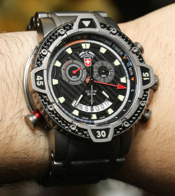 Retail: R22,999.00 CX Swiss Military TYPHOON Yacht Timer TITANIUM Scuba Chronograph Watch