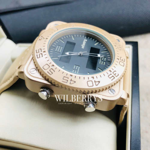 INFANTRY MILITARY CO. Tank XL 47mm DUAL MOVEMENT Watch with Leather Band BOXED, FULLY LOADED!