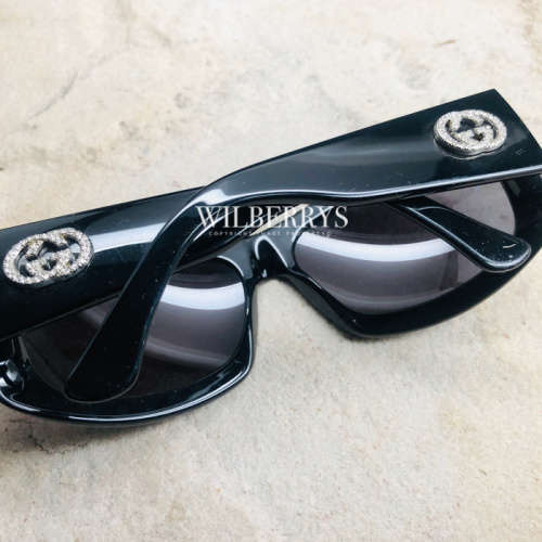 100% Genuine: GUCCI Women's Black Bling!! Sunglasses w/ case, papers *RETAIL: R7,000.00