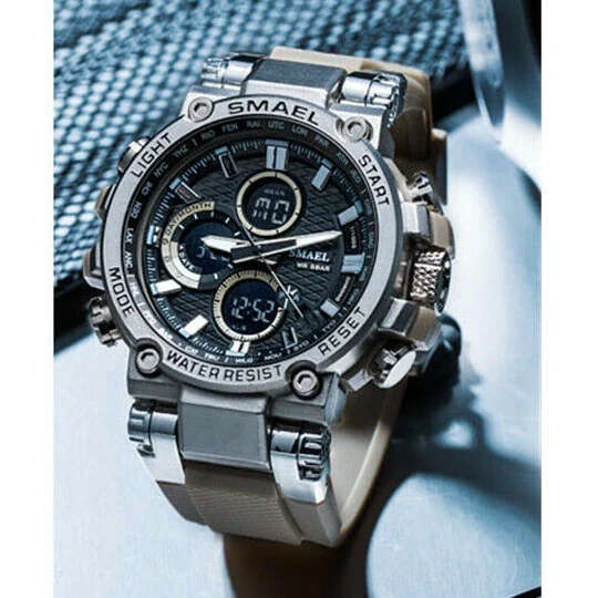 SMAEL Shock Proof Sports Chrono Beige Edition 5ATM WATER RESISTANT **BRAND NEW**