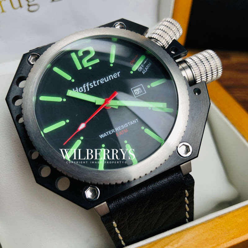 Retail: R7,600.00 HAFFSTREUNER Germany Alarm Luminous World WAR II U-Boot Watch BRAND NEW
