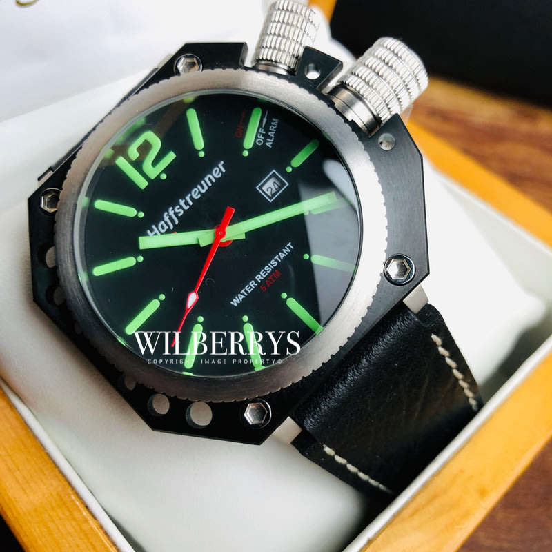 Retail: R7,600.00 HAFFSTREUNER Germany Alarm Luminous World WAR II U-Boot Watch BRAND NEW