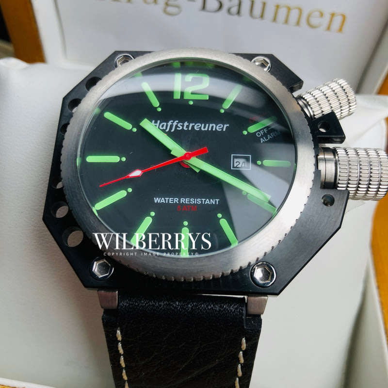 Retail: R7,600.00 HAFFSTREUNER Germany Alarm Luminous World WAR II U-Boot Watch BRAND NEW
