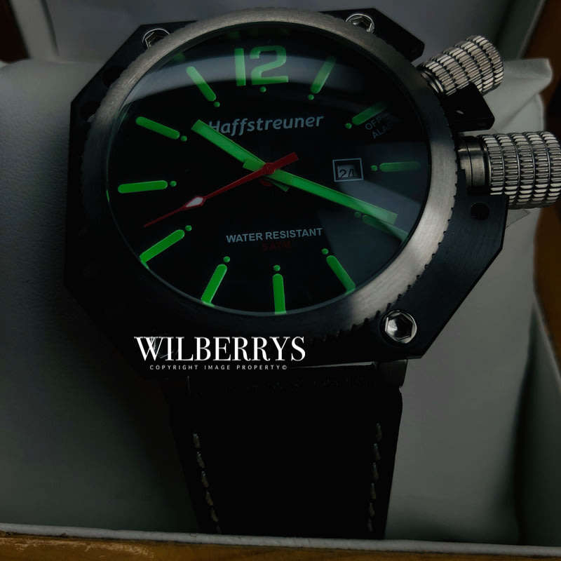 Retail: R7,600.00 HAFFSTREUNER Germany Alarm Luminous World WAR II U-Boot Watch BRAND NEW