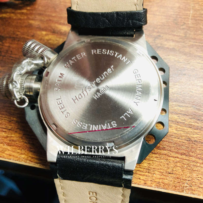 Retail: R7,600.00 HAFFSTREUNER Germany Alarm Luminous World WAR II U-Boot Watch BRAND NEW