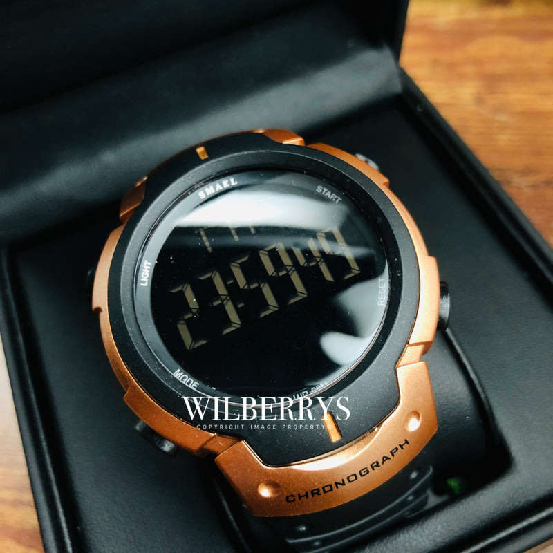 SMAEL Moonwalker Chrono Digital Rose Gold Trim Watch **BRAND NEW**