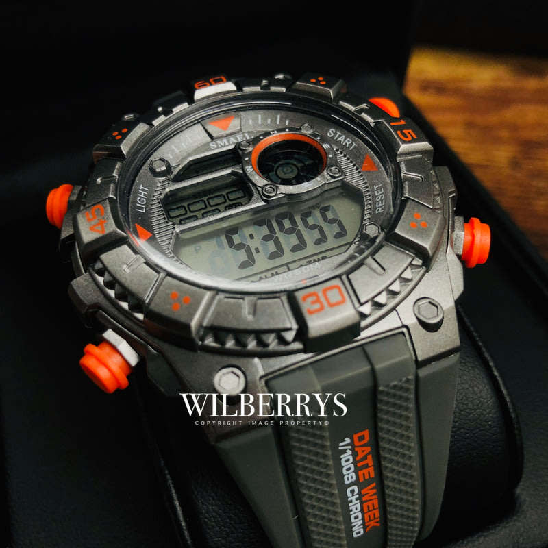 SMAEL Shock Proof Black/Orange Sport Watch 5ATM WATER RESISTANT **BRAND NEW**