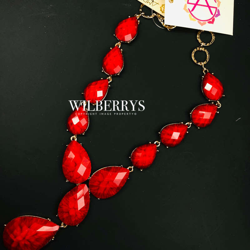HOT! Must see! Retail: R1,900.00 AMRITA NEW YORK Camella Teardrop Necklace Ruby