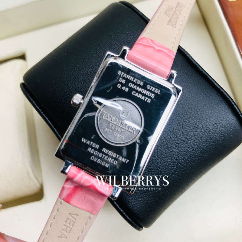 Retail: R15,000.00 Lancaster Italy Women's 56 Diamond and Genuine White Croco Leather Band Watch