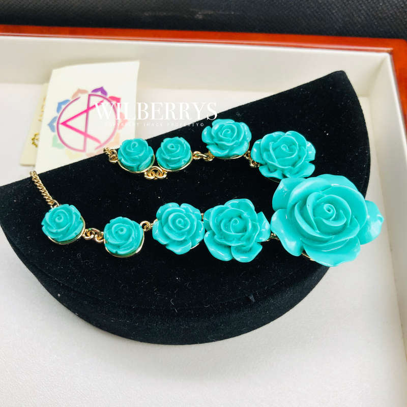 last 1 left! Retail: R1,900.00 AMRITA NEW YORK  Tea Rose Necklace Turquoise