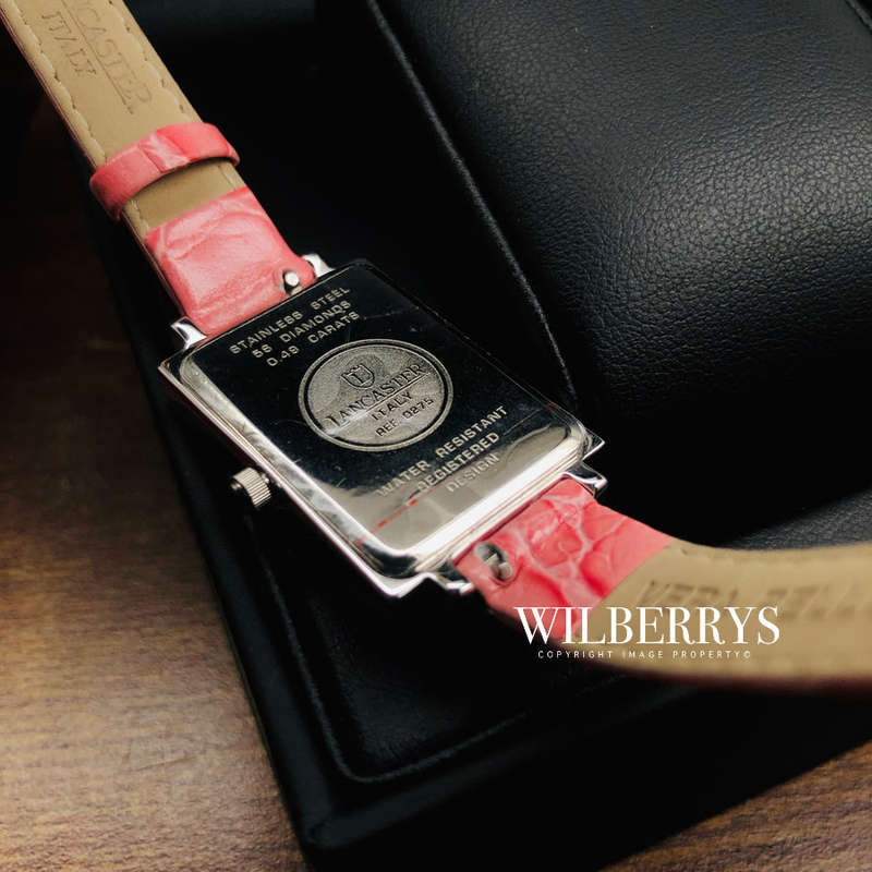 Retail: R15,000.00 Lancaster Italy Women's 56 Diamond and Genuine Leather Band Watch BRAND NEW