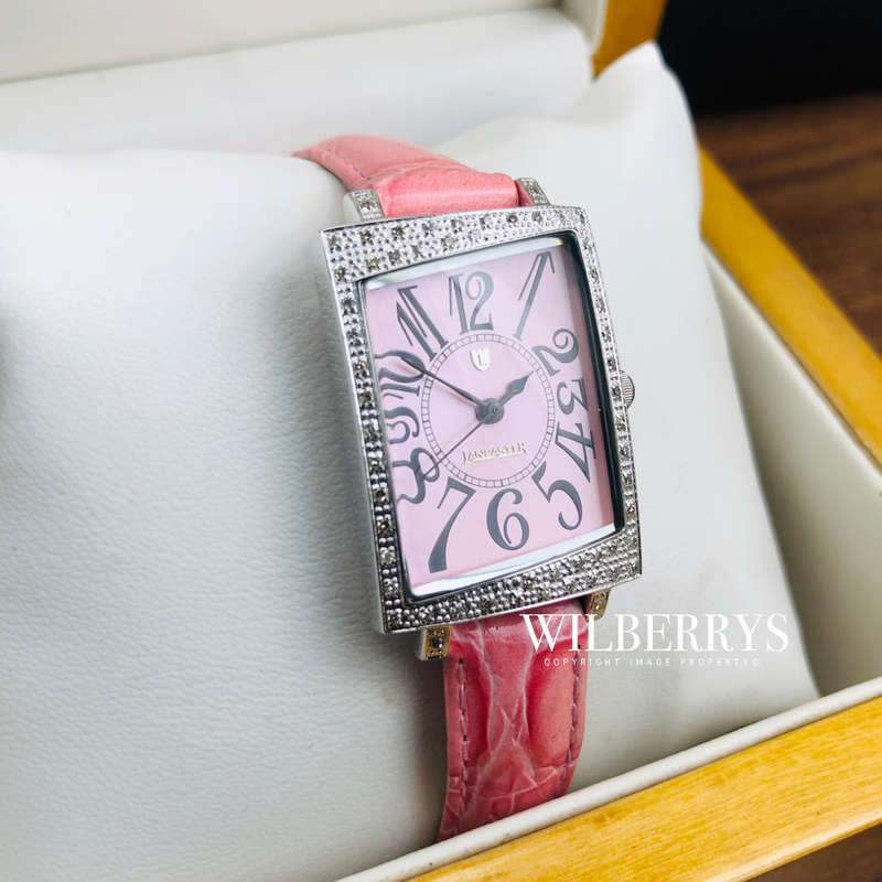 Retail: R15,000.00 Lancaster Italy Women's 56 Diamond and Genuine Leather Band Watch BRAND NEW