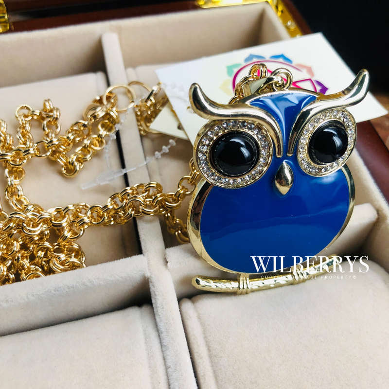 HOT! Must see! Retail: R1200.00 AMRITA NEW YORK Miami Owl Pendant Blue