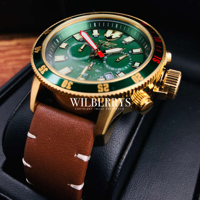 Retail: R9,999.00 INVICTA Men's 18k Gold pl. CASINO ROYALE THICK/HEAVY CHRONO Watch BRAND NEW