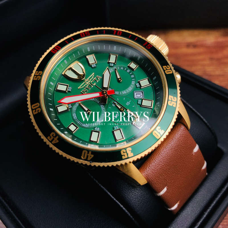 Retail: R9,999.00 INVICTA Men's 18k Gold pl. CASINO ROYALE THICK/HEAVY CHRONO Watch BRAND NEW