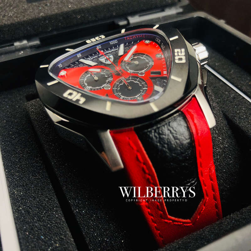 Retail: R30,000.00 Tonino Lamborghini Men's SPYDER BLACK/RED EDITION Carbon Fiber Chronograph Watch
