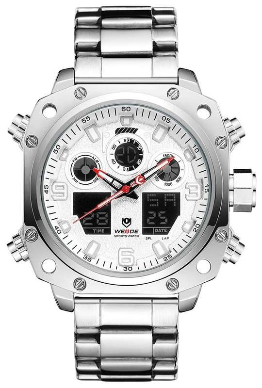 WEIDE Men's Delta Squadron Steel White Watch BRAND NEW official SA store