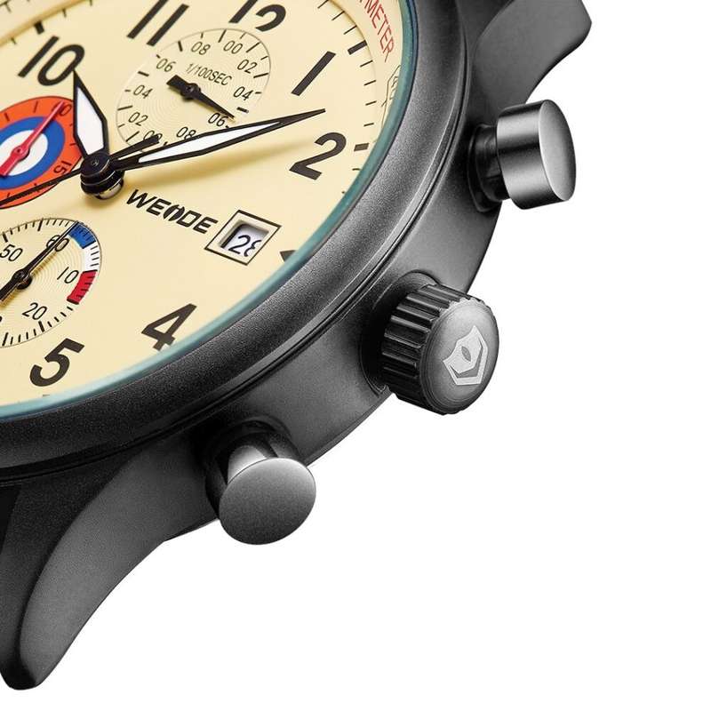 WEIDE Men's Bullet Petrol Tanned Leather Pilot Watch BRAND NEW official SA store