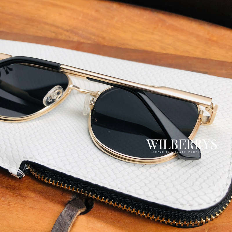 HOT!! QUAY Men's APOLLO A-ROD POLARIZED Aviator Matt Black Gold Trim Sunglasses **100% AUTHENTIC**