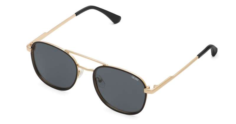 HOT!! QUAY Men's APOLLO A-ROD POLARIZED Aviator Matt Black Gold Trim Sunglasses **100% AUTHENTIC**