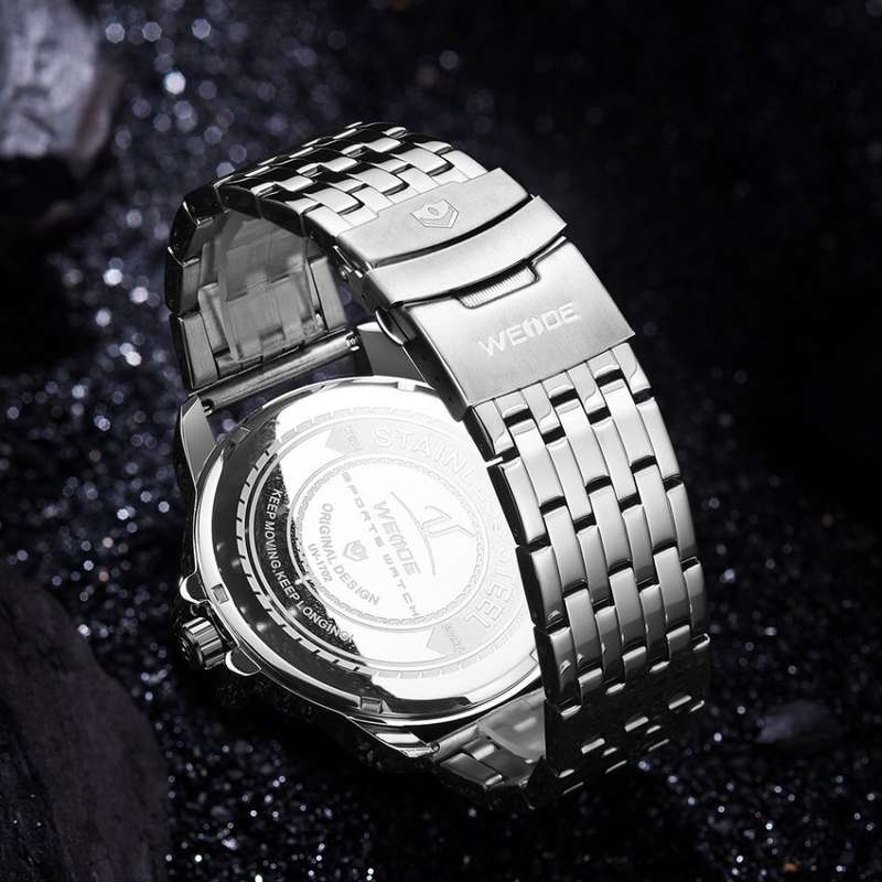 WEIDE Men's Gigantaur 50mm Icelantic STEEL Dual Time + ALARM Watch BRAND NEW official SA store