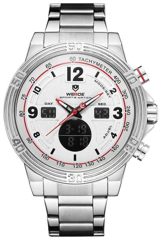 WEIDE Men's Tachy Classic White Steel Watch BRAND NEW official SA store