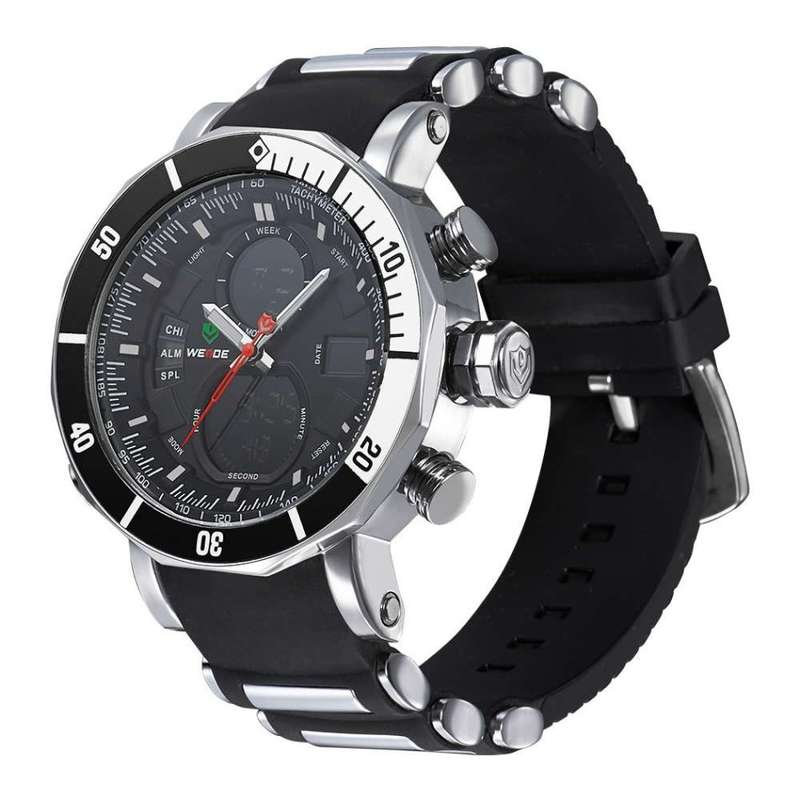 WEIDE Men's HAMMERHEAD Dual Time Black/White Dual Time + ALARM Watch BRAND NEW official SA store