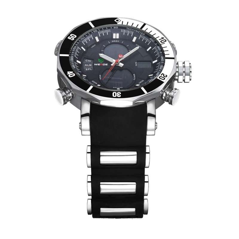 WEIDE Men's HAMMERHEAD Dual Time Black/White Dual Time + ALARM Watch BRAND NEW official SA store