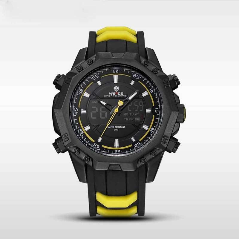 WEIDE Men's Powerhouse Dual Time Black/White Dual Time + ALARM Watch BRAND NEW official SA store