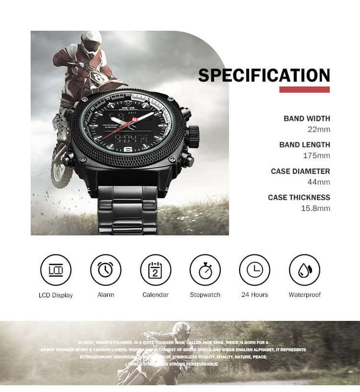 WEIDE Men's Artiler IONIC Steel Dual Time + ALARM Watch BRAND NEW official SA store