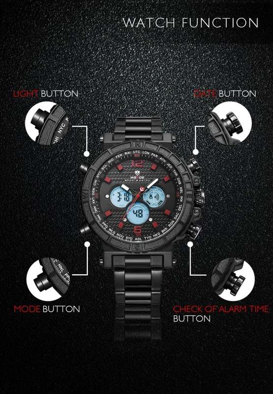 WEIDE Men's World City Dual Time + ALARM Silicone Strap Watch BRAND NEW official SA store