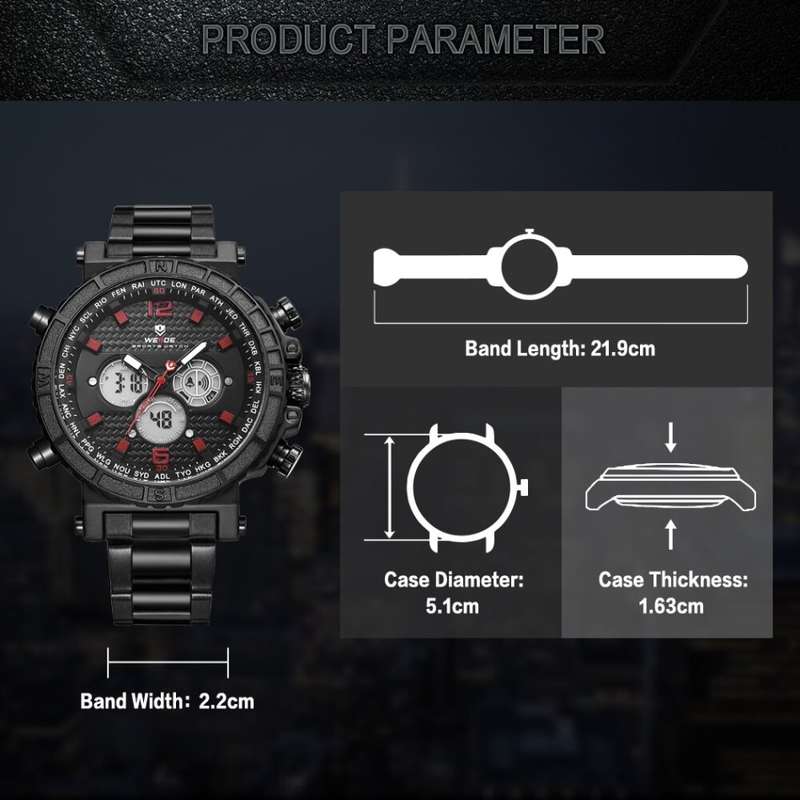 WEIDE Men's World City Dual Time + ALARM Silicone Strap Watch BRAND NEW official SA store