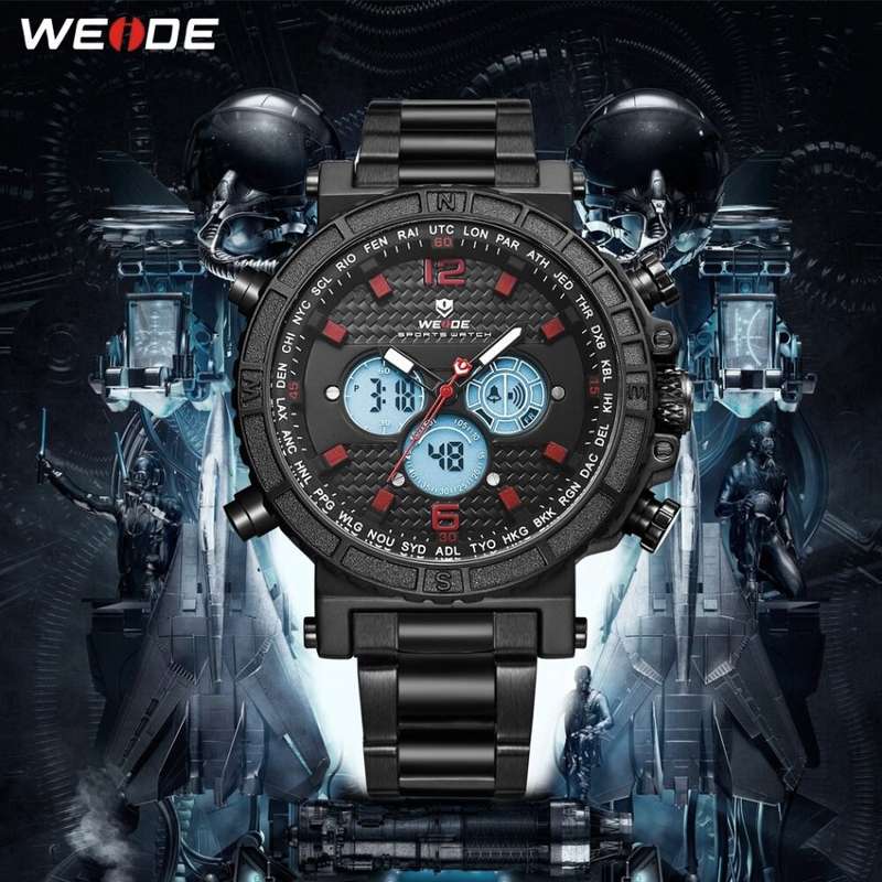 WEIDE Men's World City Dual Time + ALARM Silicone Strap Watch BRAND NEW official SA store