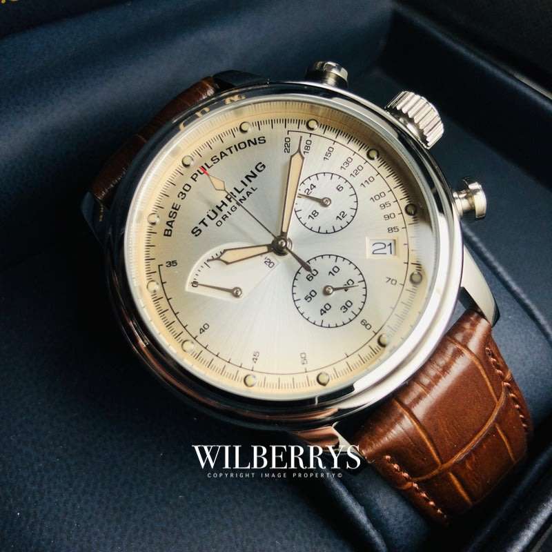 Retail: R8,000.00 STUHRLING ORIGINAL® Men's Pulse Chronograph Watch BRAND NEW!
