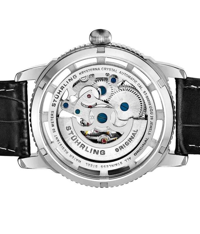 Retail: R8,000.00 STUHRLING ORIGINAL® Men's 42mm Winchester Automatic Skeleton Watch BRAND NEW!