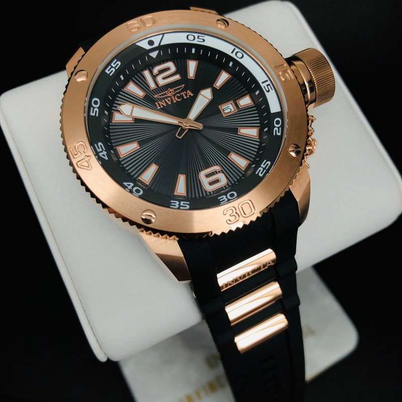 Retail: R10,000.00 INVICTA Men's Russian Diver 18k Gold Plated 51.5mm Silicone Infused Watch NEW!!