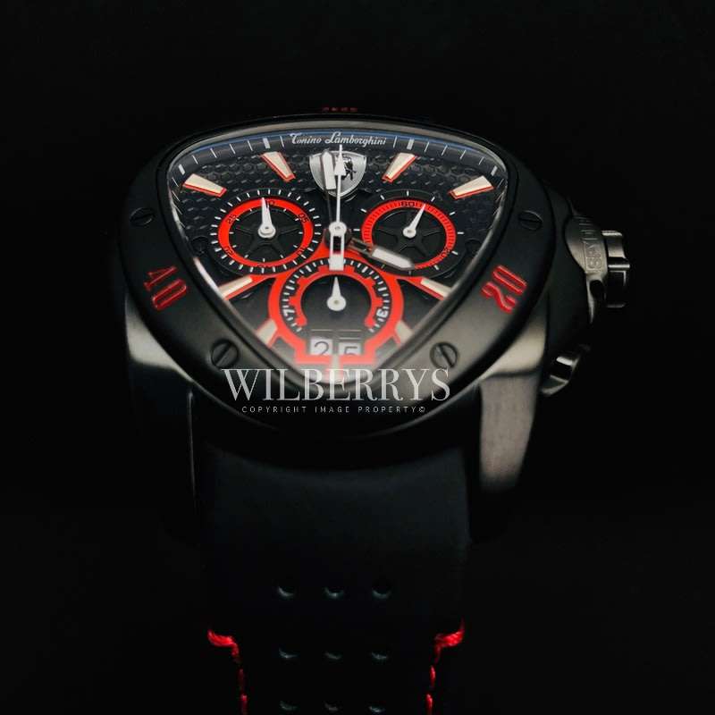 Rare!! Retail: R40,000.00 Tonino Lamborghini Men's SPYDER Chronograph BLACK EDITION Watch BRAND NEW