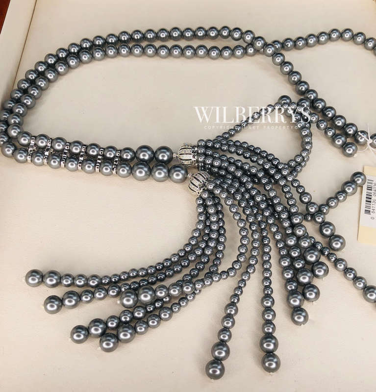 PEARLS!!!! Retail: R7,900.00 AMRITA NEW YORK Cubic Zirconia Pearl Necklace GREY Pearl