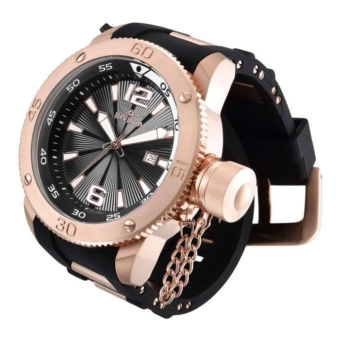 Retail: R10,000.00 INVICTA Men's Russian Diver 18k Gold Plated 51.5mm Silicone Infused Watch NEW!!