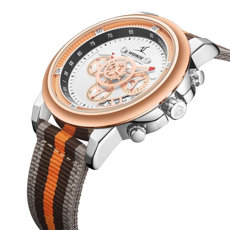 WEIDE Men's Europa Chronograph Nylon Earth Watch BRAND NEW official SA store