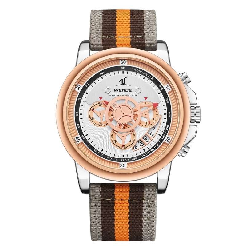 WEIDE Men's Europa Chronograph Nylon Earth Watch BRAND NEW official SA store