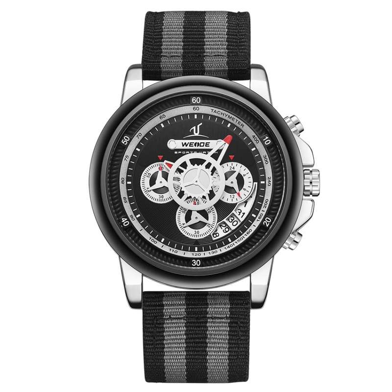 WEIDE Men's Europa Chronograph Nylon Grey Tones Watch BRAND NEW official SA store