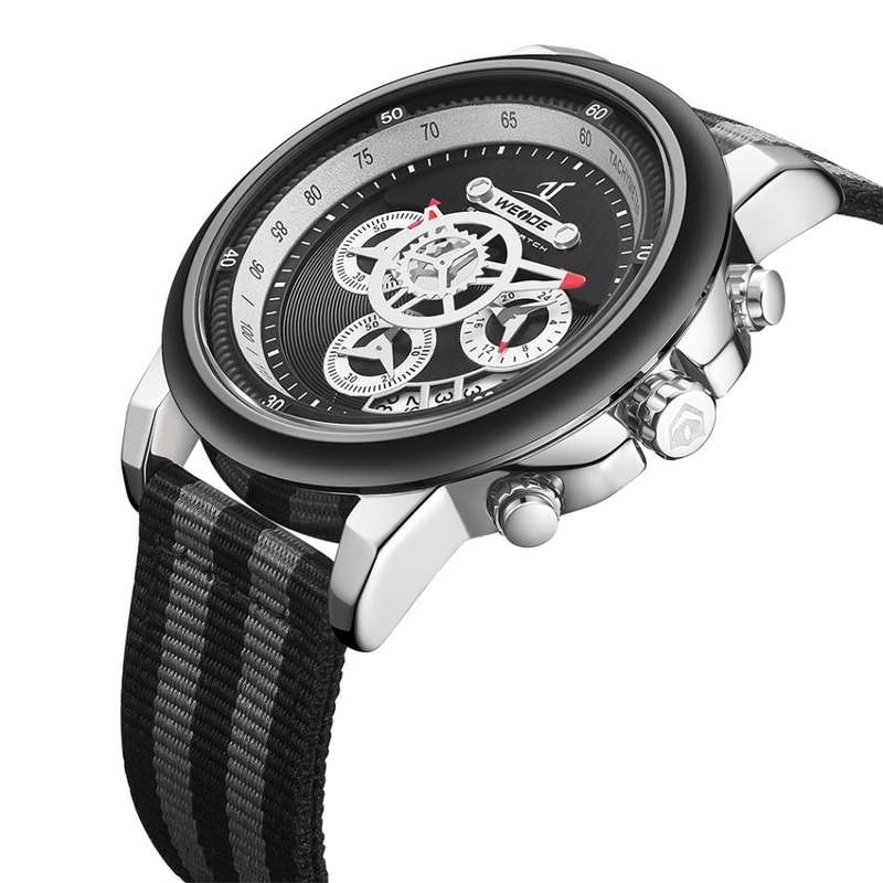 WEIDE Men's Europa Chronograph Nylon Grey Tones Watch BRAND NEW official SA store