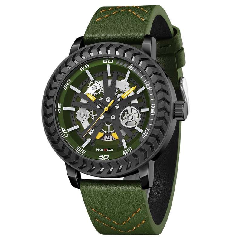 Retail: R1999.00 WEIDE Men's Spoke 45mm HUMMER GREEN Watch BRAND NEW official SA store
