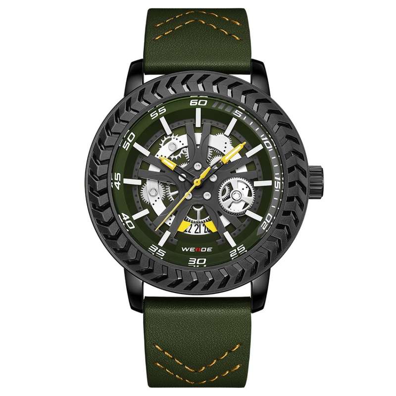 Retail: R1999.00 WEIDE Men's Spoke 45mm HUMMER GREEN Watch BRAND NEW official SA store