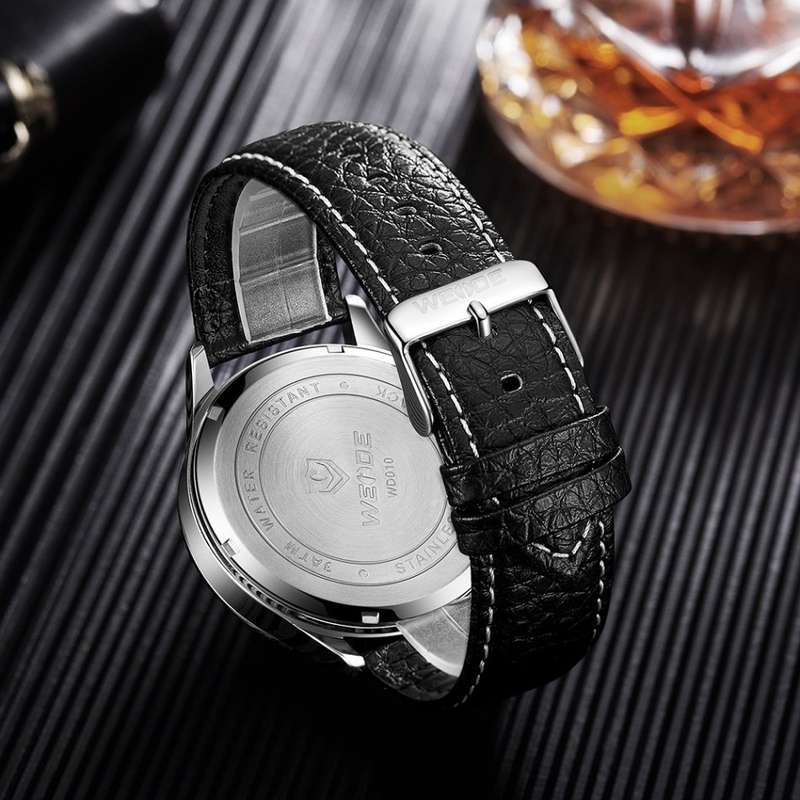 WEIDE Men's Bullet White/Black Leather Pilot Watch BRAND NEW official SA store
