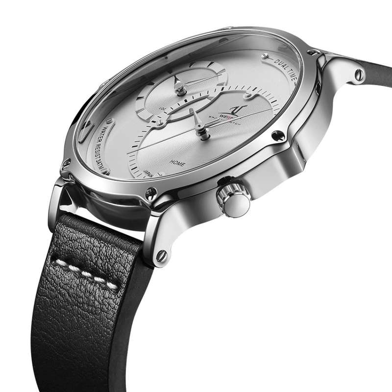 WEIDE Men's Archer Dual Time 46mm Silver/Black Watch BRAND NEW official SA store