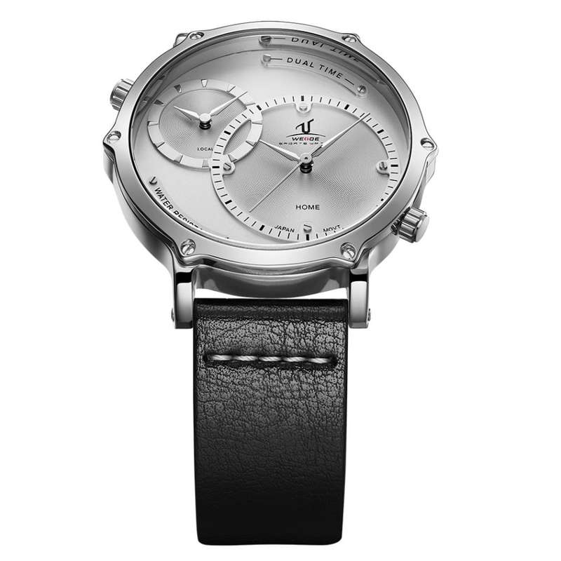 WEIDE Men's Archer Dual Time 46mm Silver/Black Watch BRAND NEW official SA store